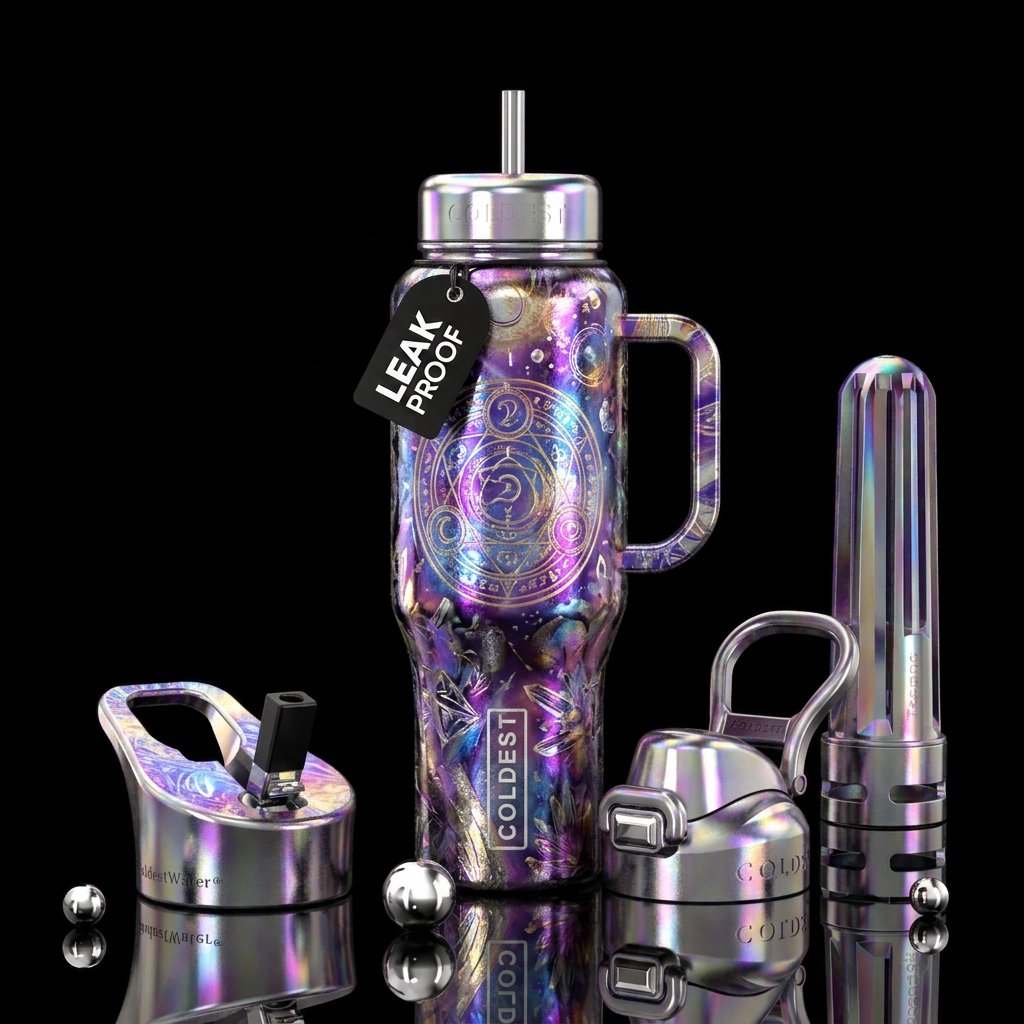 Silver, magic water bottle design