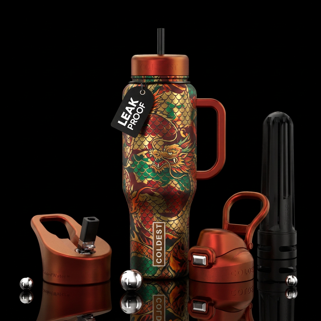 Dragon camo water bottle design