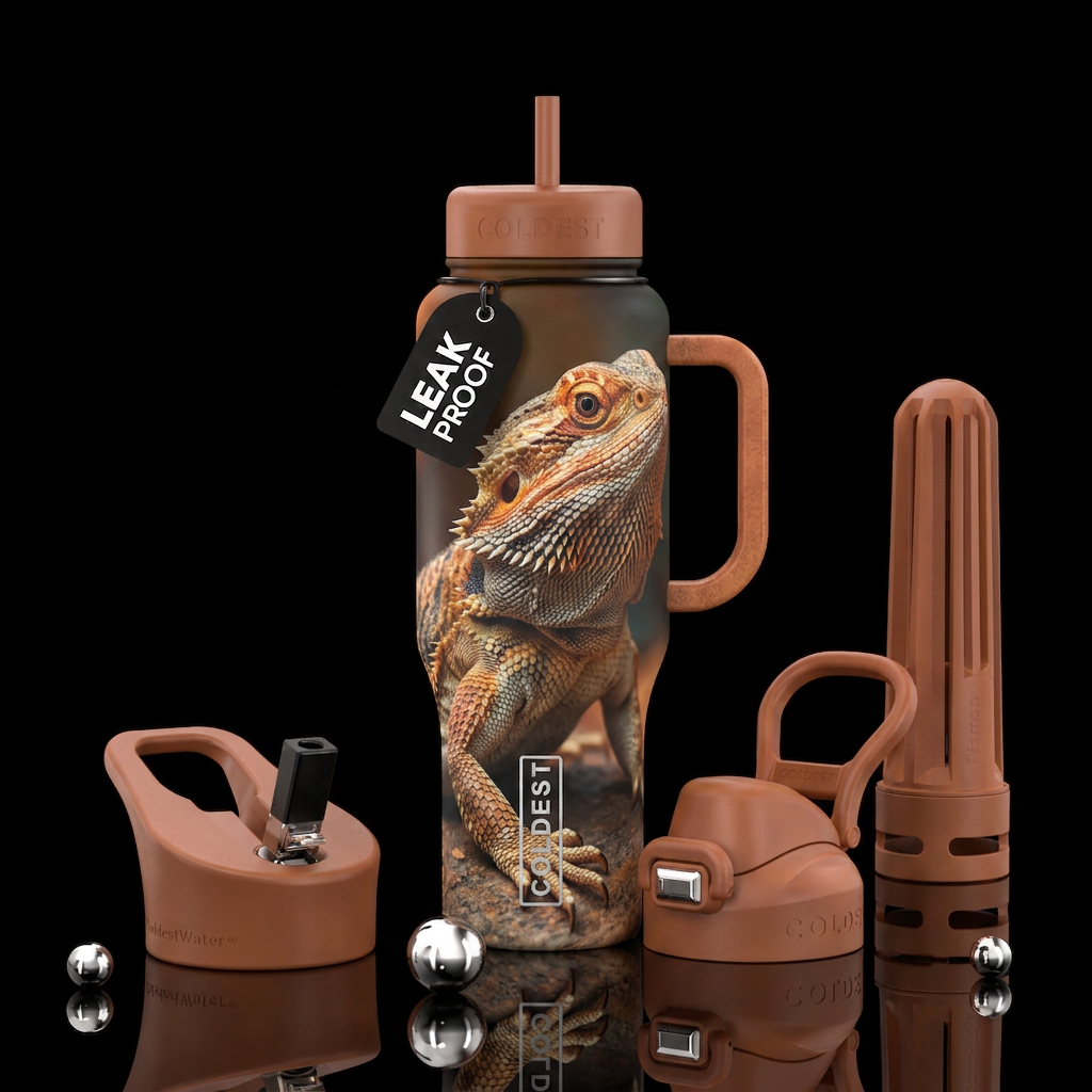 Bearded dragon water bottle design