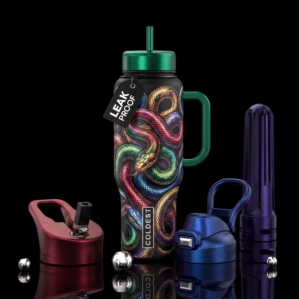Snakes water bottle design