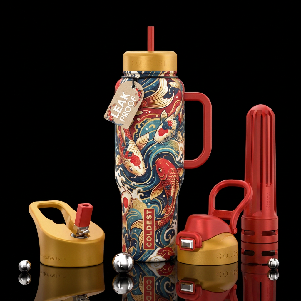 Koi fish water bottle design