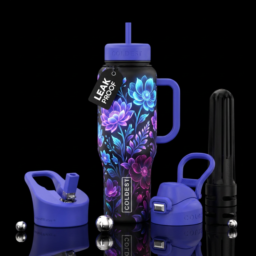 Glowie blooms water bottle design