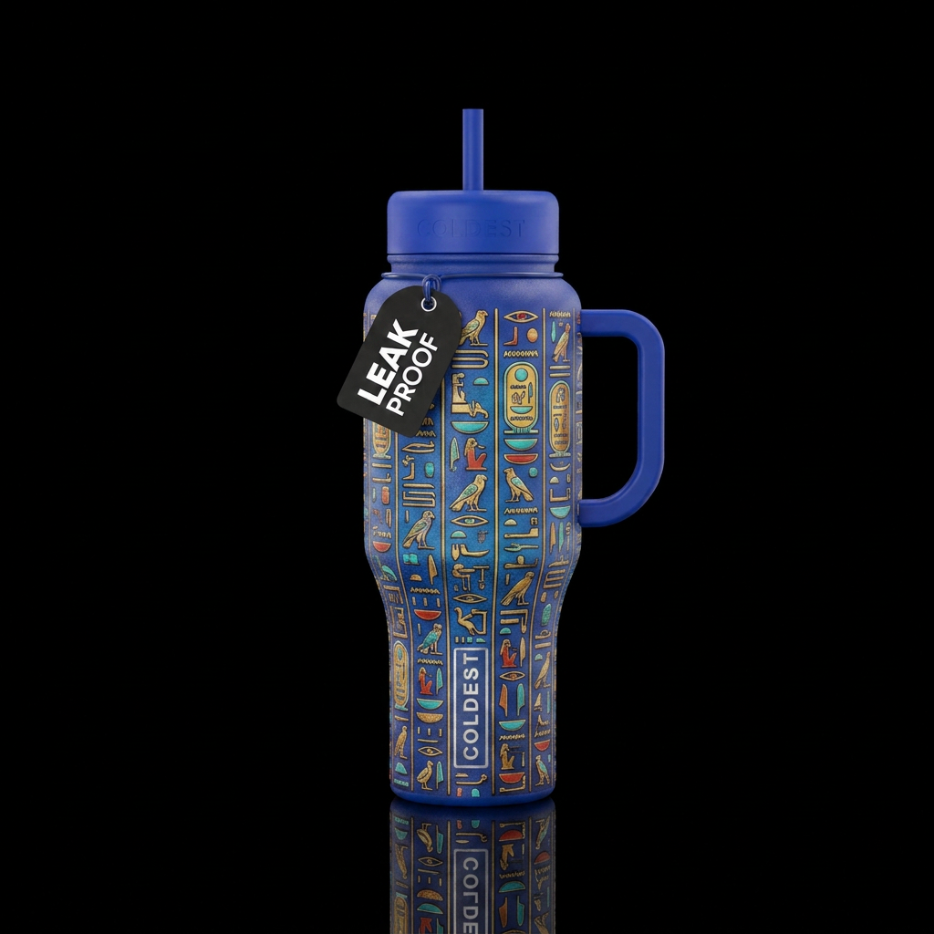 Hieroglyphs water bottle design