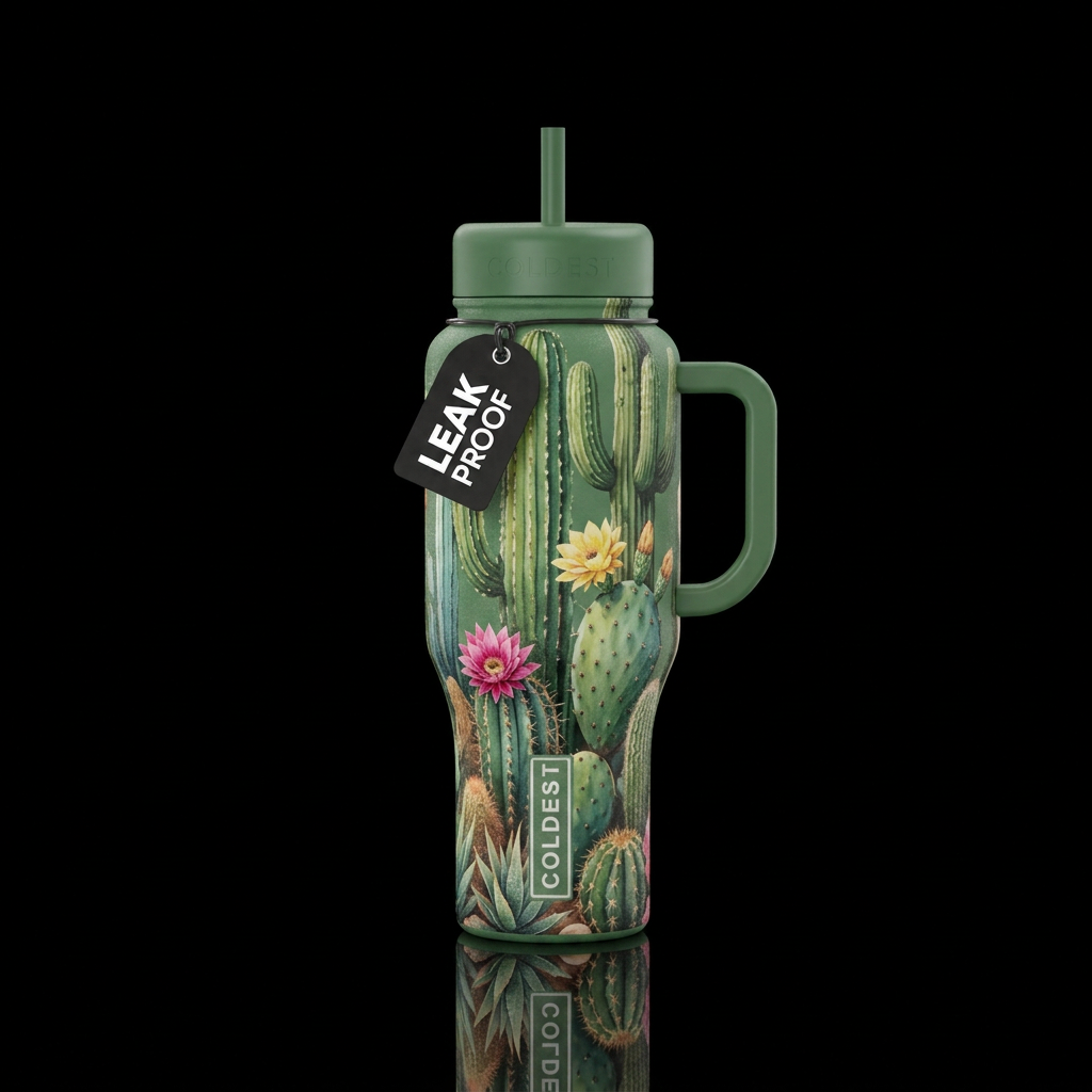 Cactus water bottle design