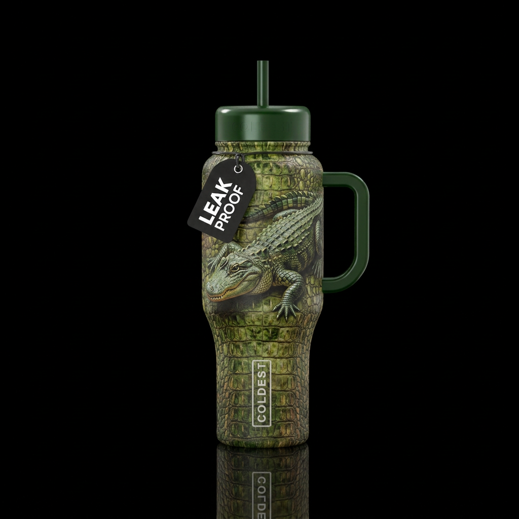 Alligator water bottle design