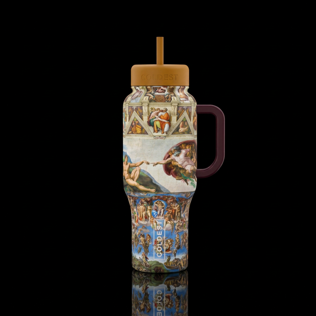 Sistine chapel water bottle design