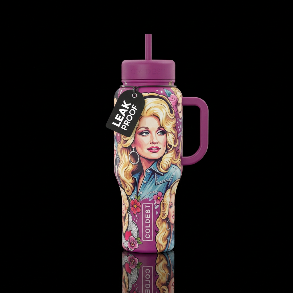 Dolly parton water bottle design