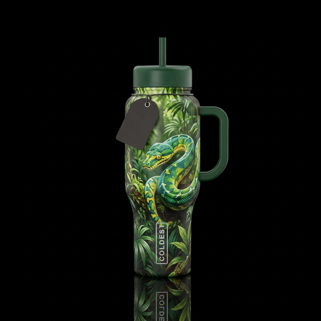 Rainforest, snake water bottle design