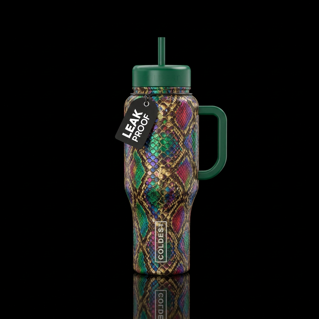 Snake skin water bottle design