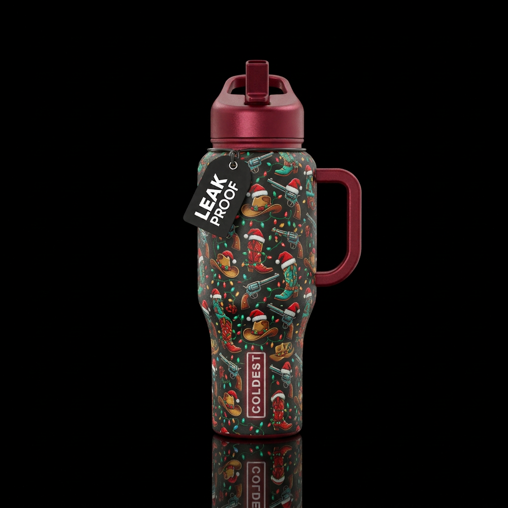 Christmas, western water bottle design
