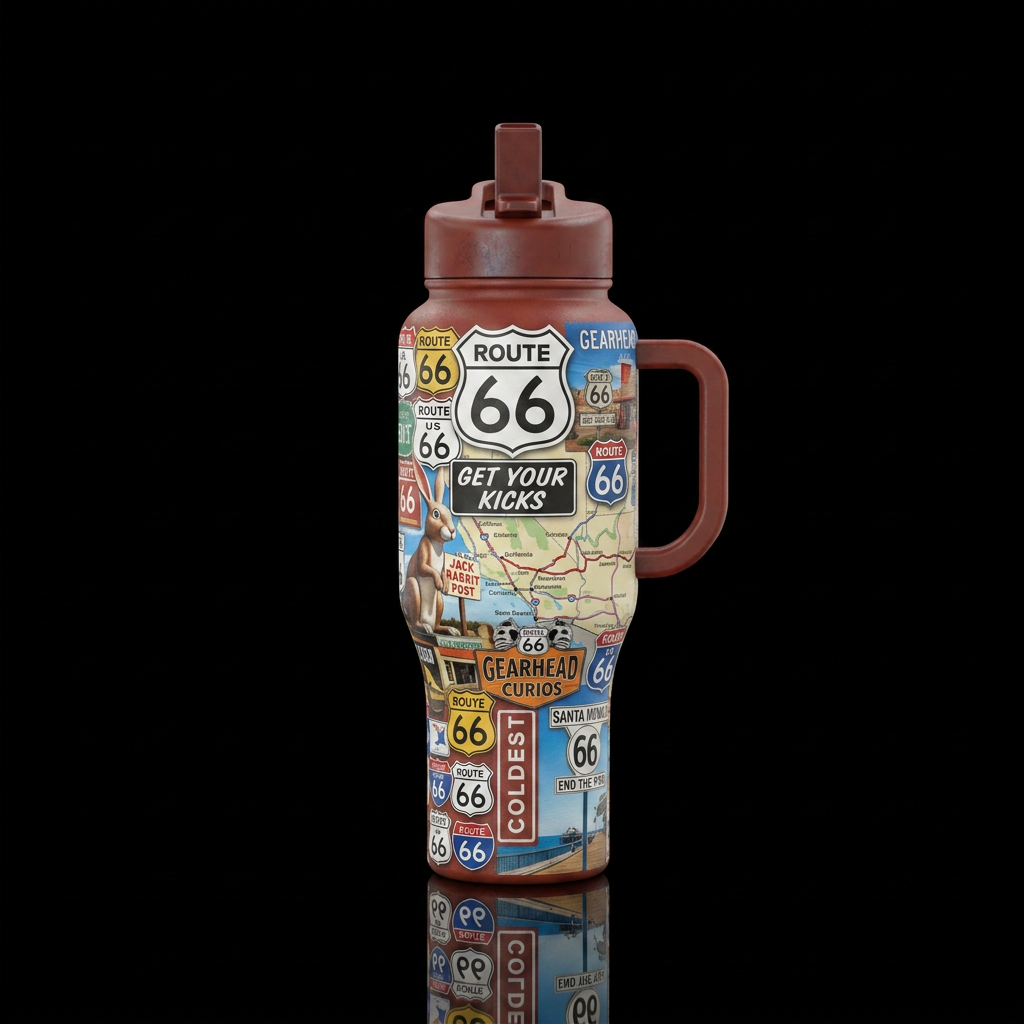 Get Your Kicks water bottle design