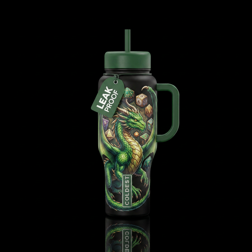 Dungeons and Dragons water bottle design