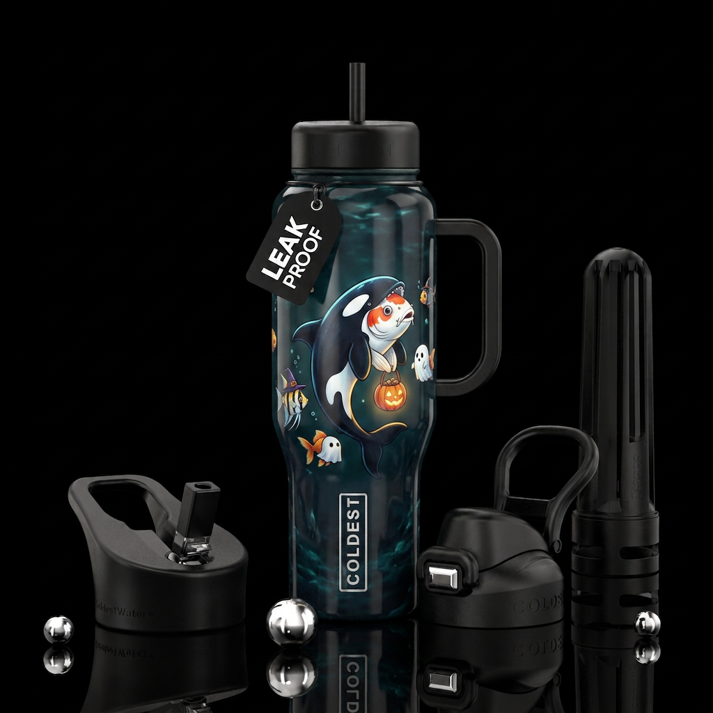 Trick or treat 1 glowie water bottle design