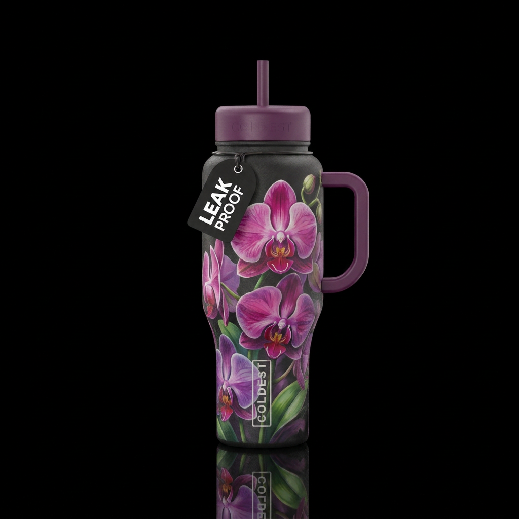 Dreamy Orchid water bottle design