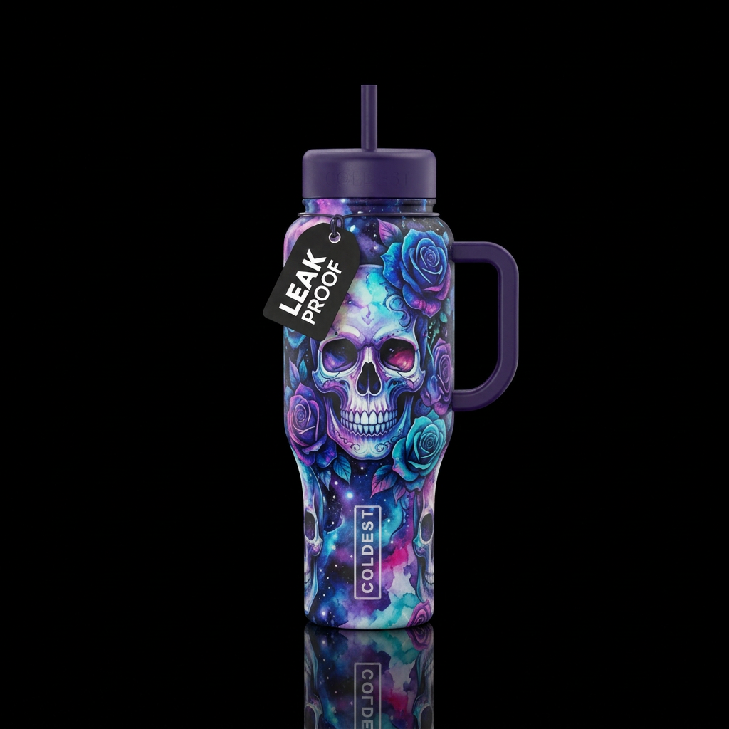 Love you to death water bottle design