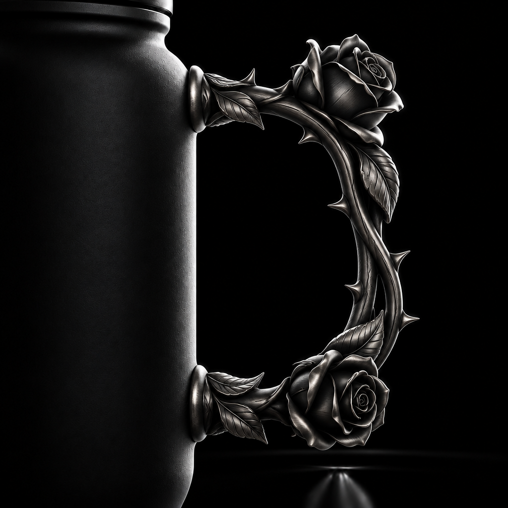 Gothic Rose water bottle design