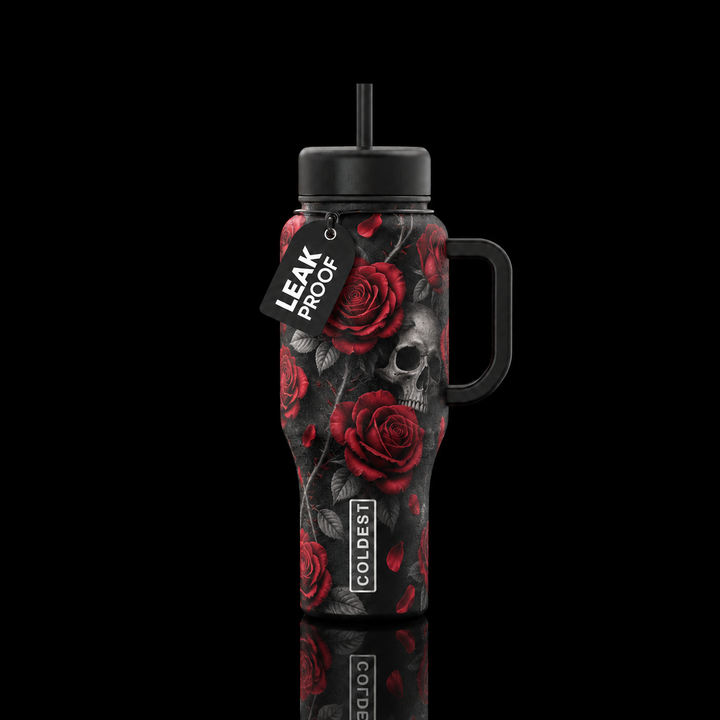 Gothic Rose water bottle design
