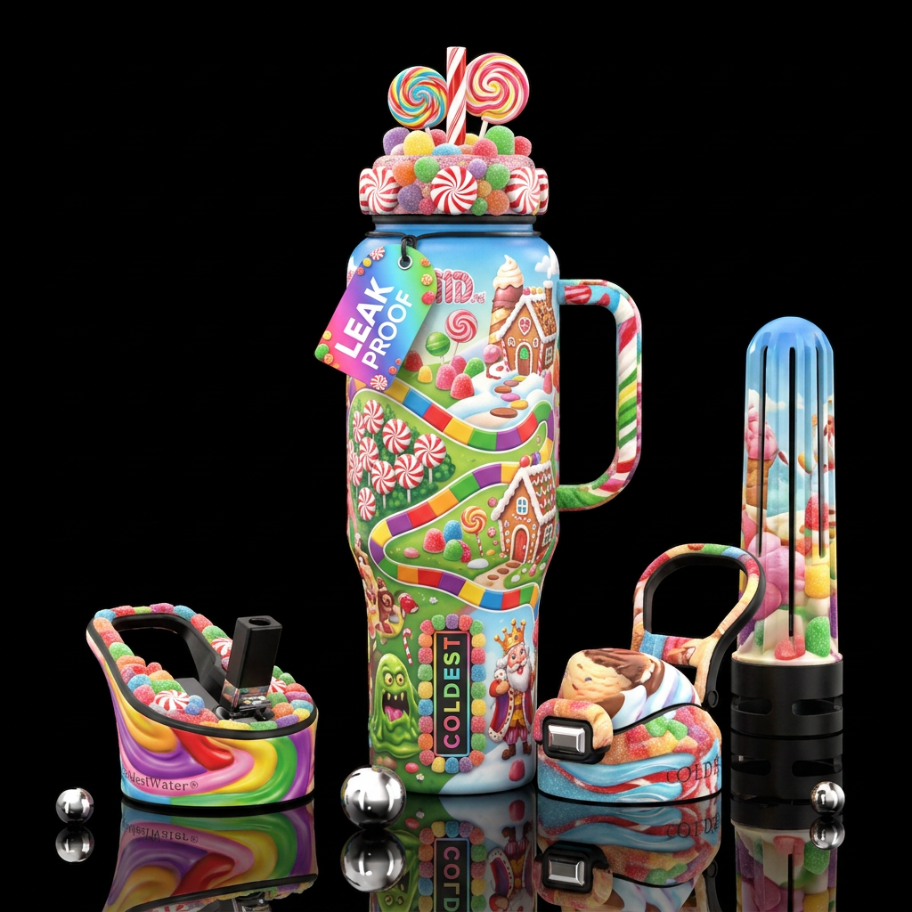 Candyland water bottle design