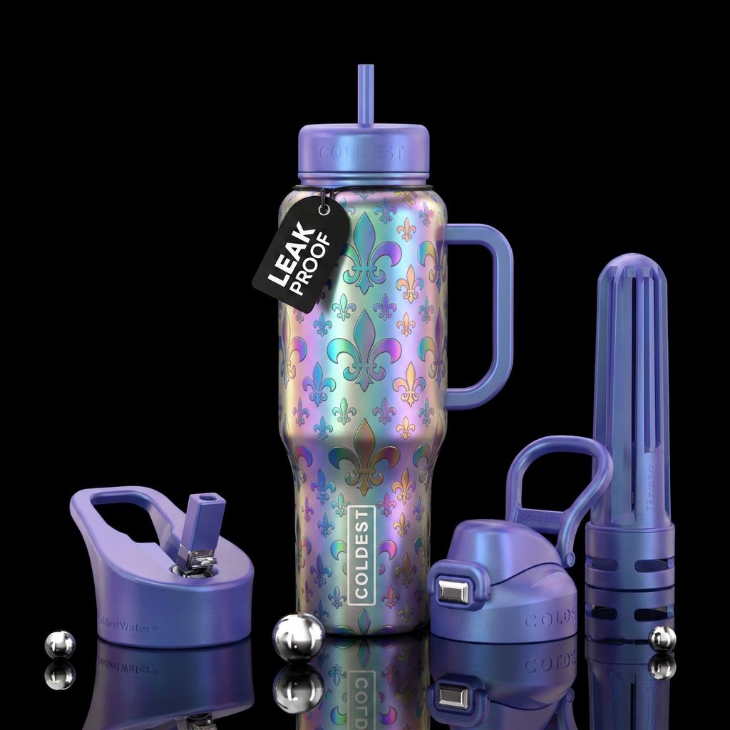 Fleur de lis water bottle design