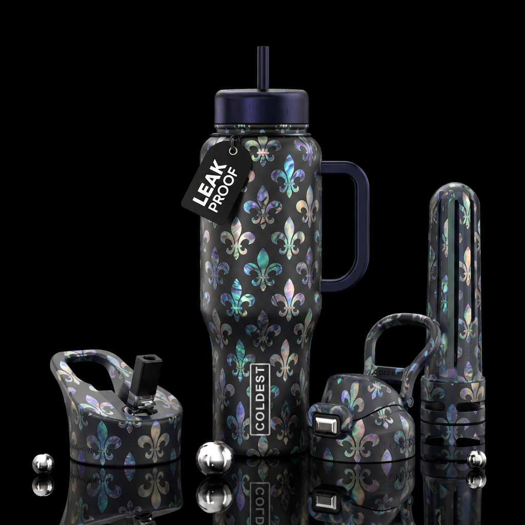 Fleur de Lis 2 water bottle design