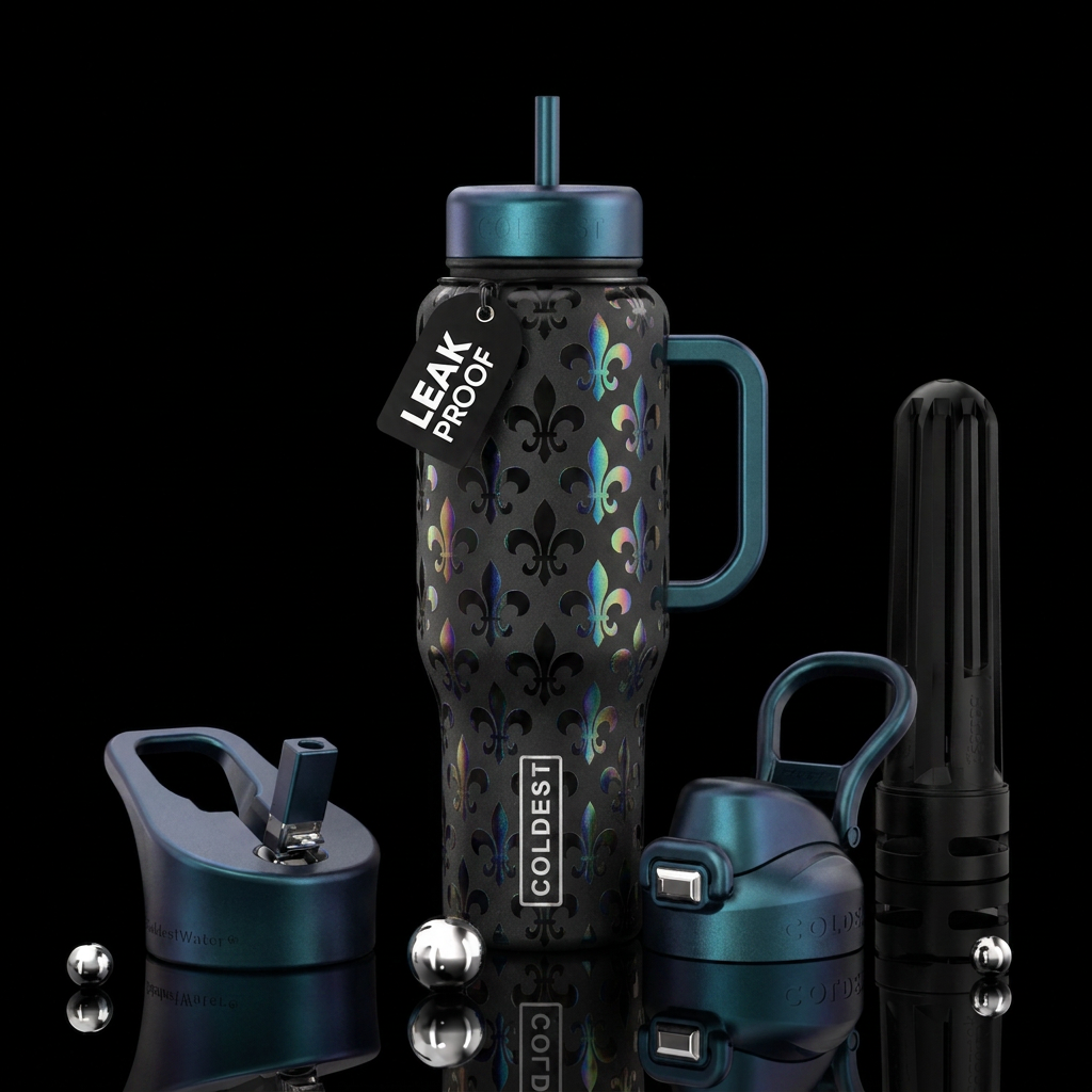 Fleur de lis 3 water bottle design