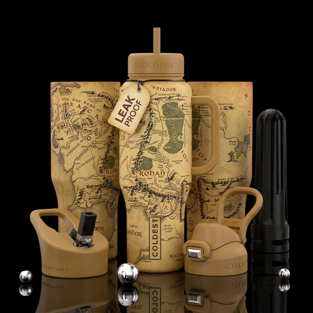 Middle Earth water bottle design