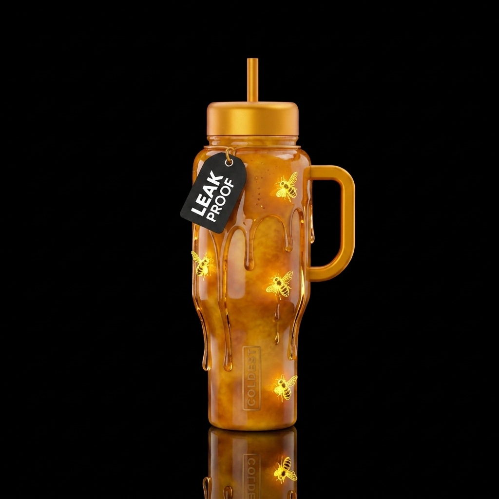 Glowie honey Bees water bottle design