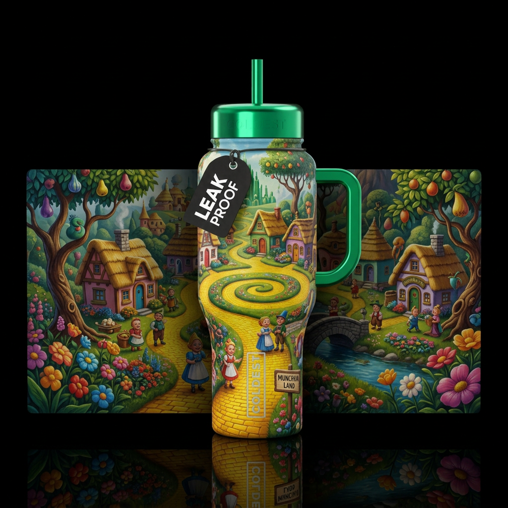 Munchkin Land water bottle design