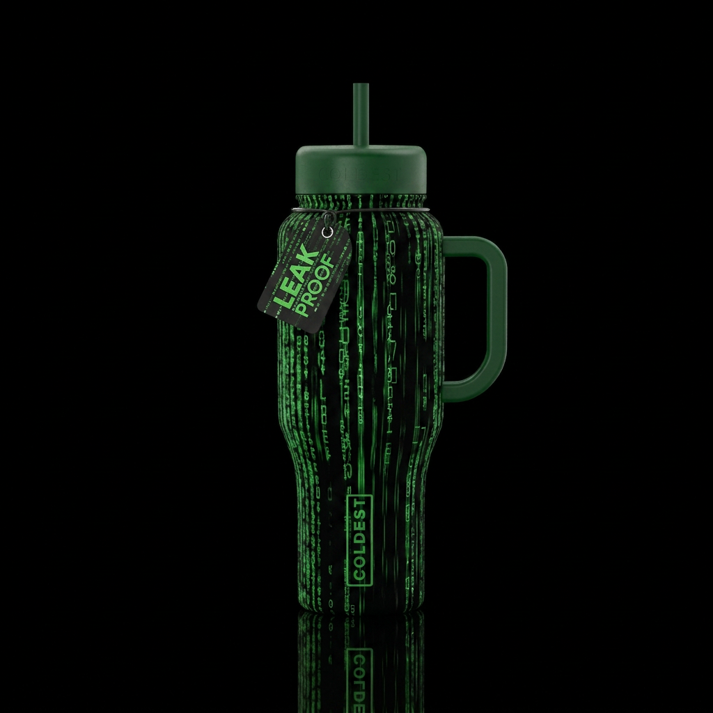 The Matrix water bottle design