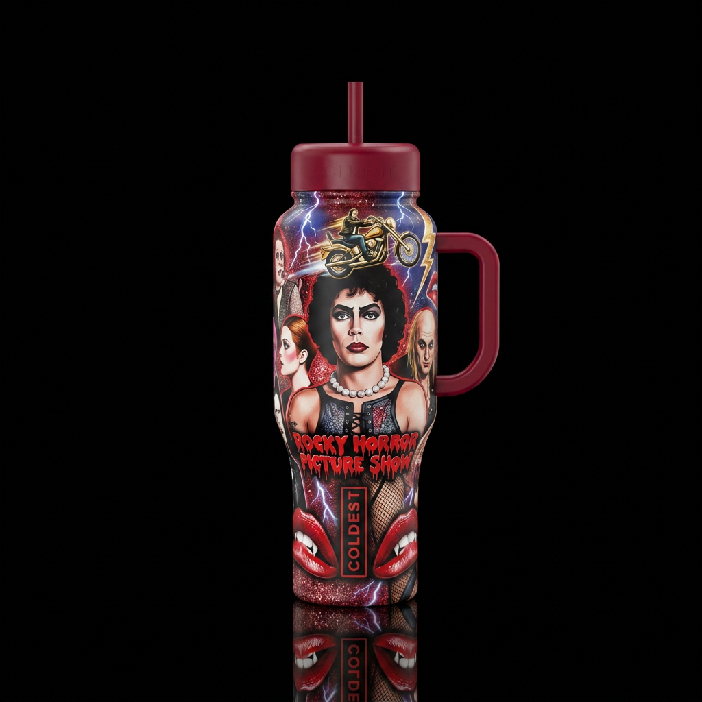 Rocky Horror Picture Show water bottle design