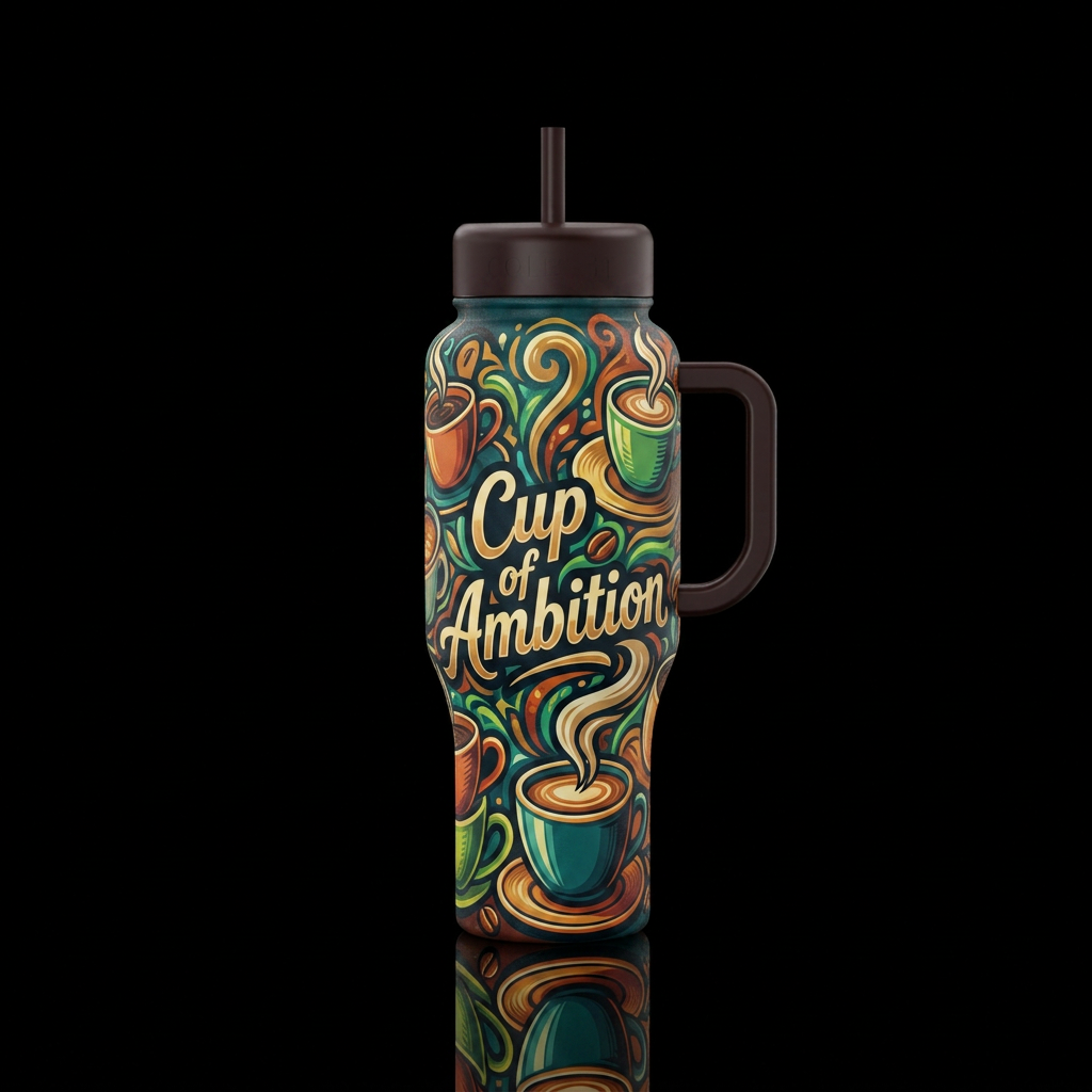 Cup of Ambition water bottle design