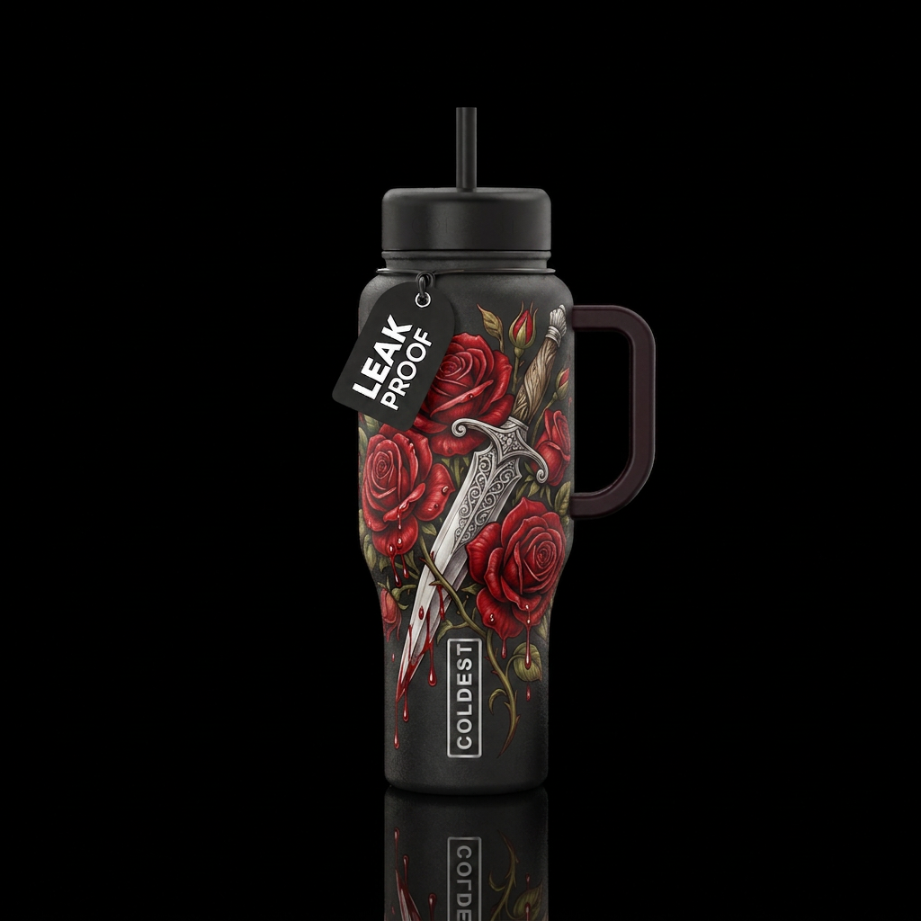 Death of Love water bottle design