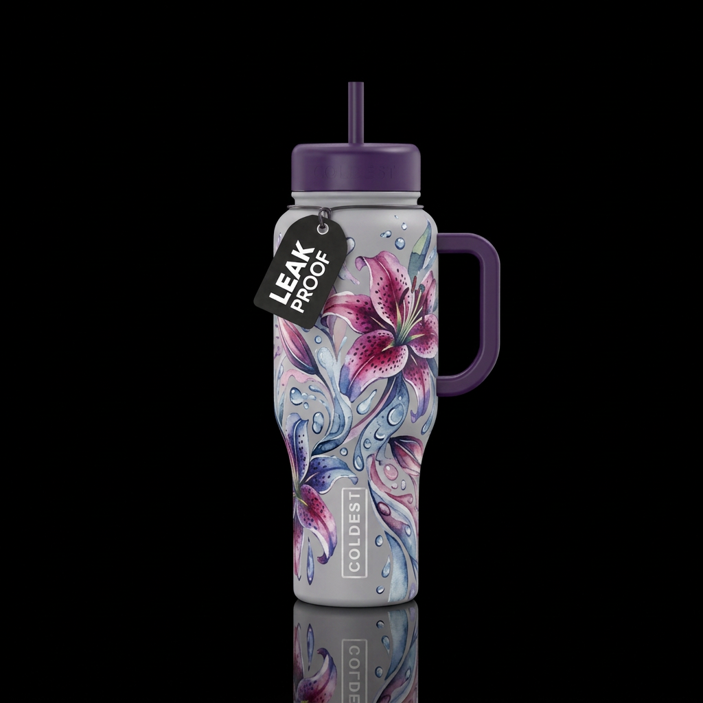 Stargazer Lilies water bottle design