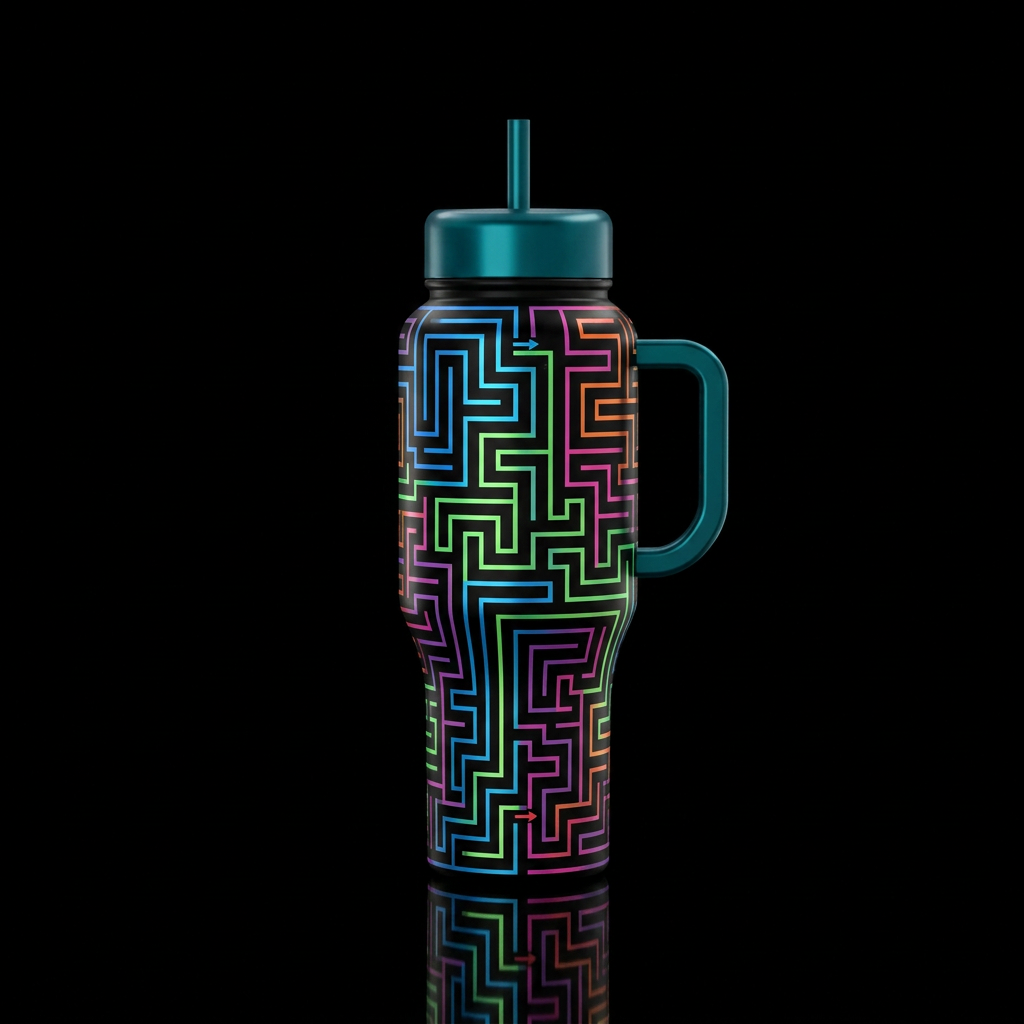 Maze water bottle design