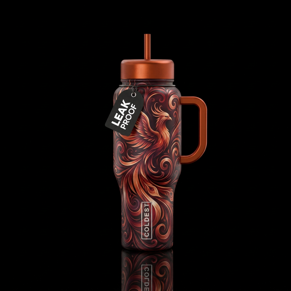 Phoenix Rising water bottle design