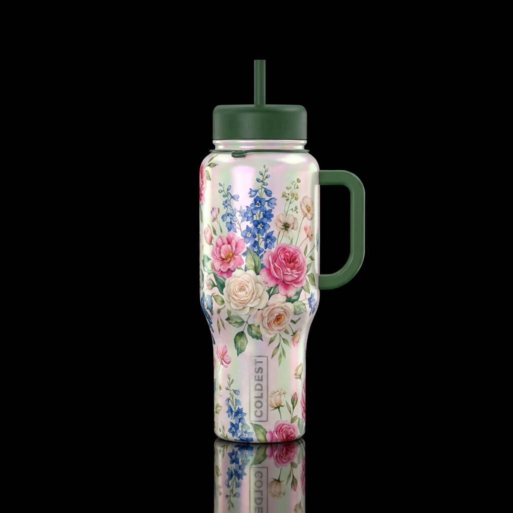 Pocket Full of Posies water bottle design