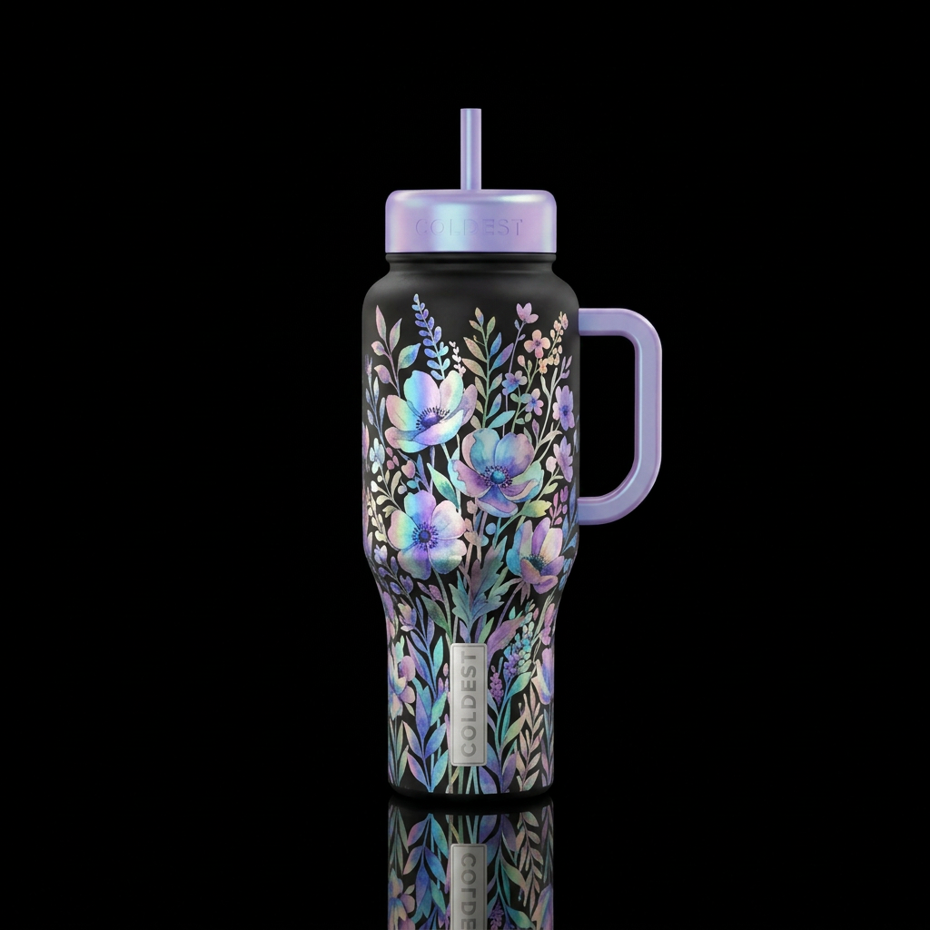 Posies water bottle design