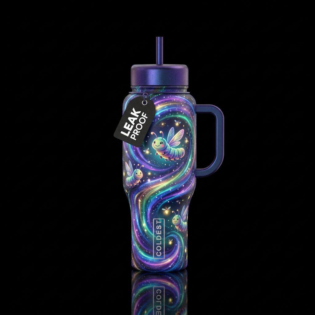 Happy Caterpillars water bottle design