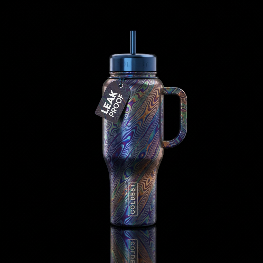 Damascus Steel water bottle design