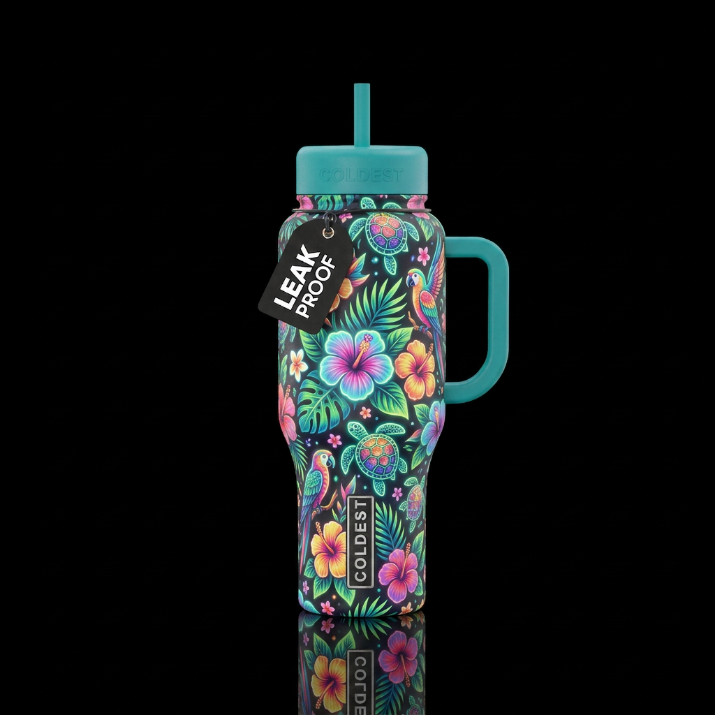 Glowie Hawaiian Shirt water bottle design