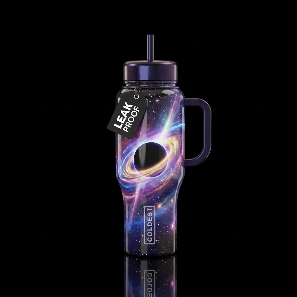 Glowie Black Hole water bottle design