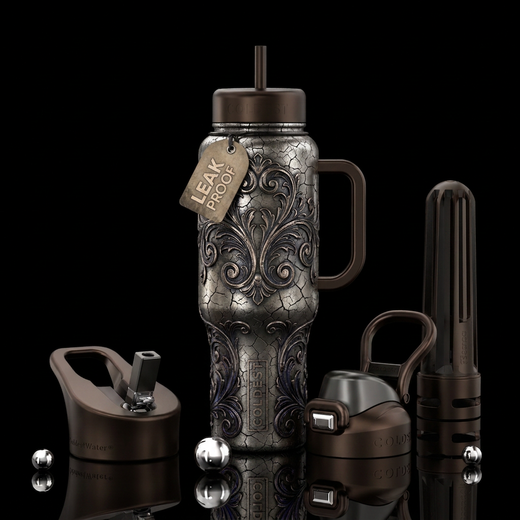 Shattered Heart water bottle design