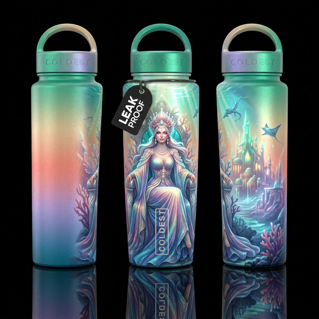 Pearl Queen of Atlantis water bottle design