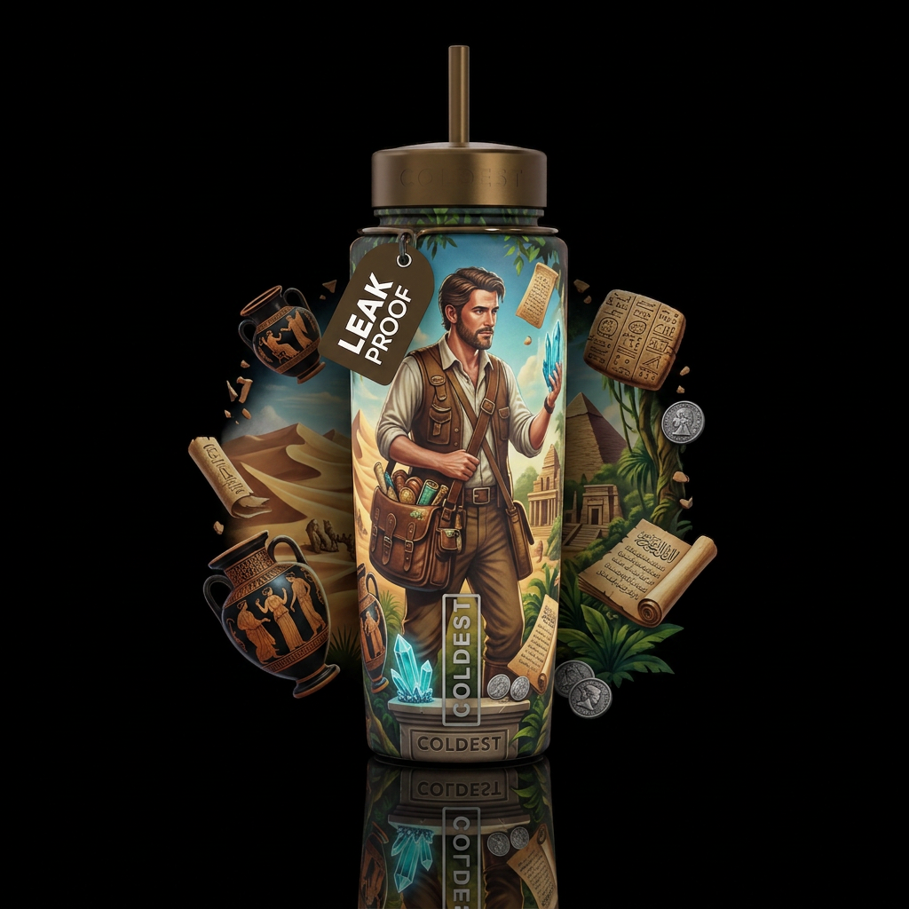 The Ancient Scholar water bottle design