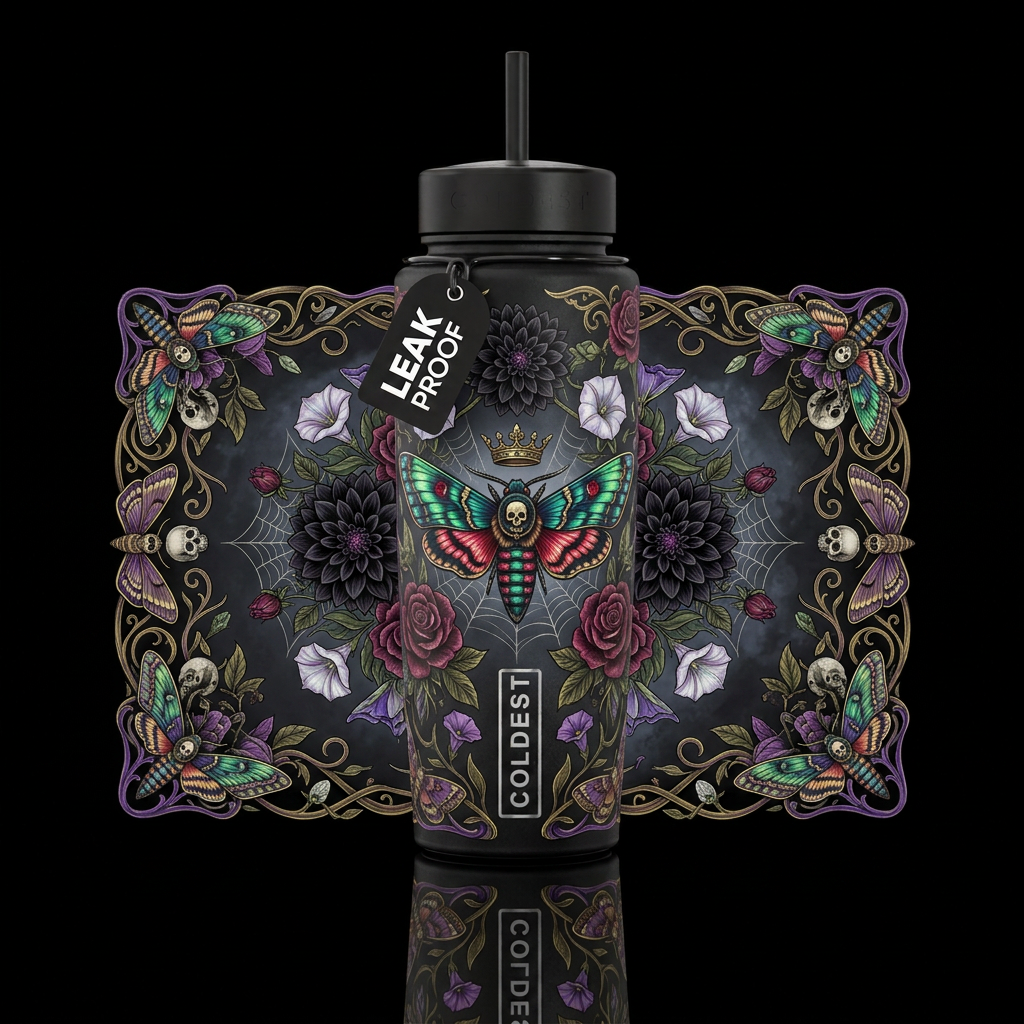 Dark Royalty water bottle design