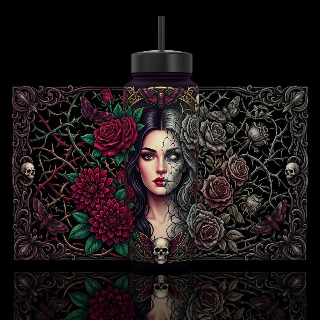 Life and Death water bottle design