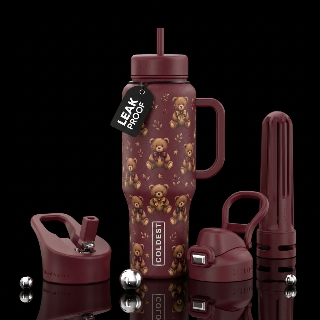 teddy bears water bottle design