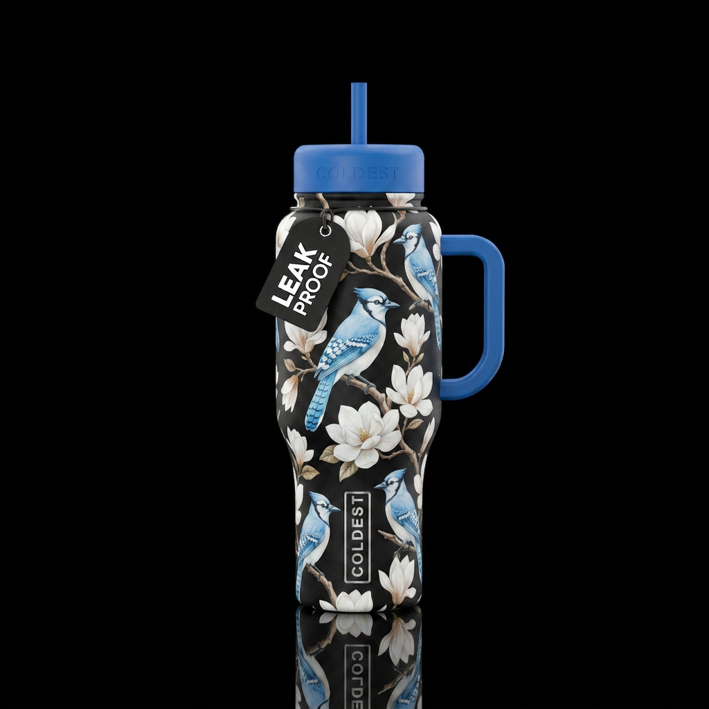 Blue Birds water bottle design