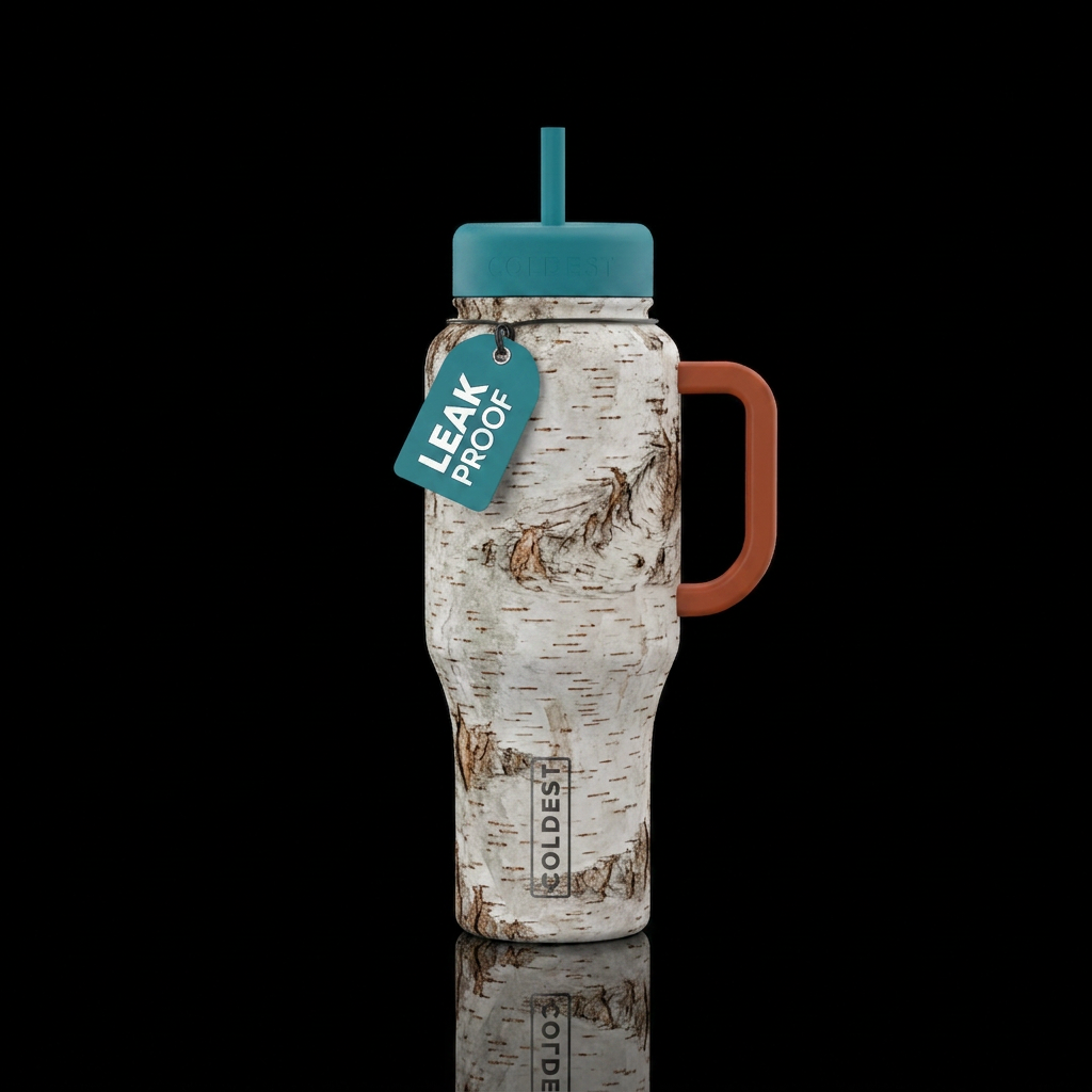 Bark water bottle design