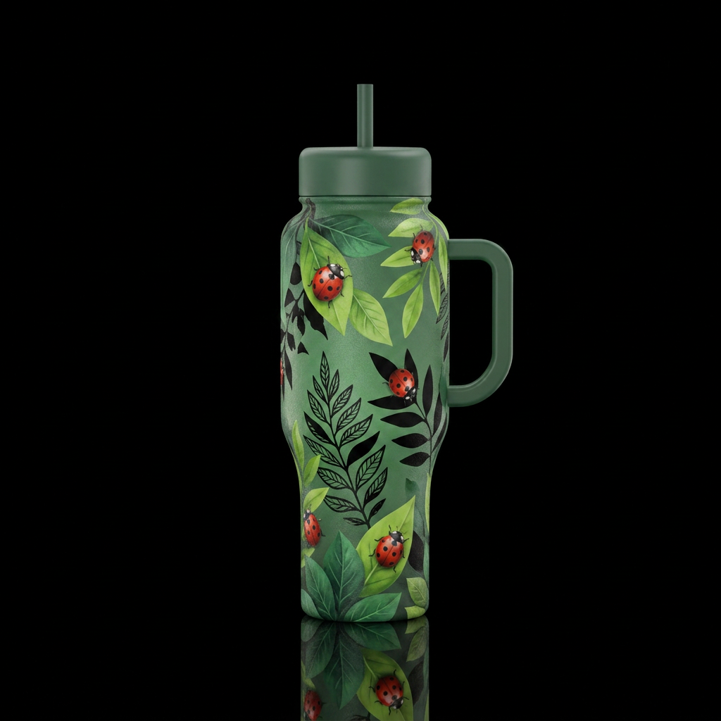 Red Lady water bottle design